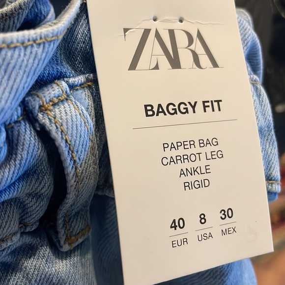 Zara  BAGGY PAPERBAG JEANS - Picture 6 of 8
